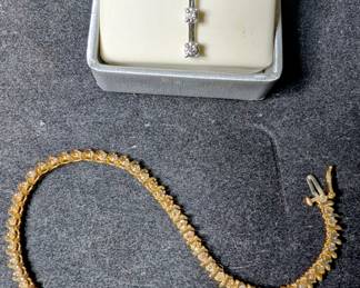 Gold Pendant/chain and Tennis bracelet