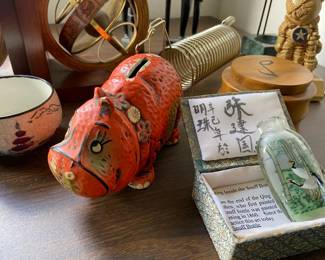 vintage chalkware piggy bank