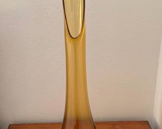 vintage amber glass vase