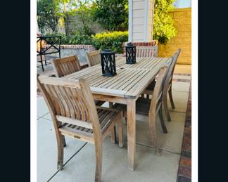 Restoration teak outdoor dining set