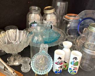 Saki Set With Assorted Glassware And Jars