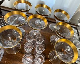 Gold rimmed stemware