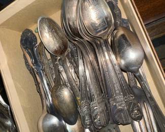 Souvenir spoons Silverplate