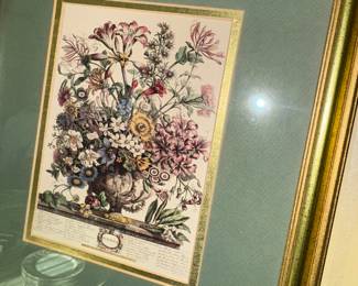 Flowers of the month, matted and framed