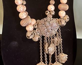 Carved stone and silver 