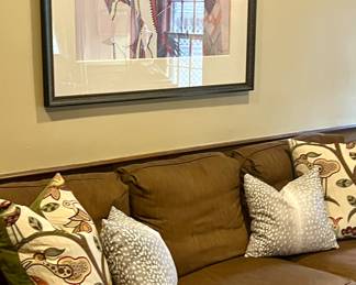 Slim and linens blend large sofa