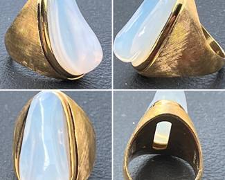 Jelly opal ring by Burl Marx circa 1940