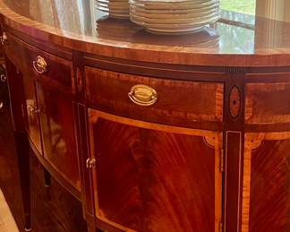 Federal curved buffet in stunning inlaid woods!