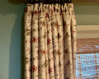 $5500 silk blackout drapes with organza crewel overlay 