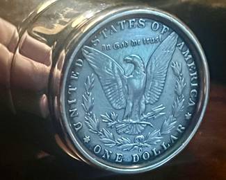 Fabulous custom shot glass with coin bottom