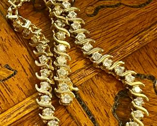 14k gold diamond tennis bracelet 