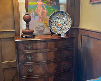 Bedside, entry, hallway or wherever…flame mahogany English chests.