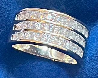 Three row diamond band