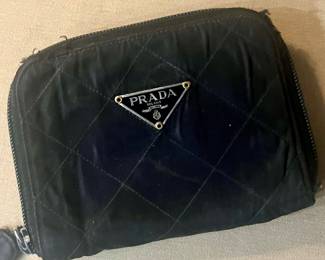 1990s zippered PRADA nylon quilted large wallet.