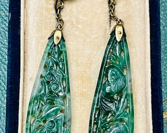 The finest large antique jade earrings