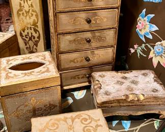 Italian Florentine jewelry boxes from the 1940s