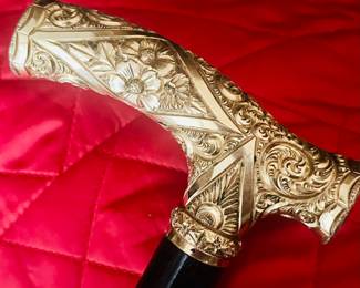 Fabulous 1800s gold cane