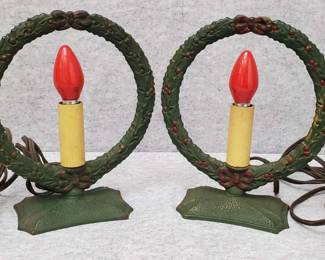 Mid Century Cast Iron Electric Candles