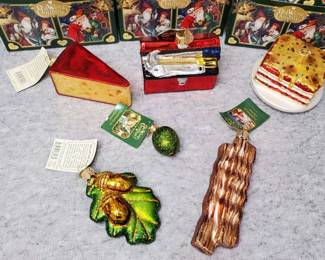 Old World Christmas Hand Crafted Glass Ornaments Bacon