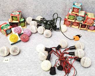 Vintage Multi Colored and Lighted Ice Christmas Lights and Bulbs