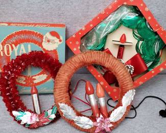 3 Vintage Light Up Candle Wreaths