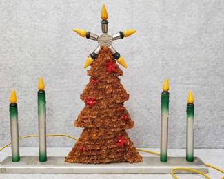 Mid Century 17 inch Christmas Tree Light Up Candolier