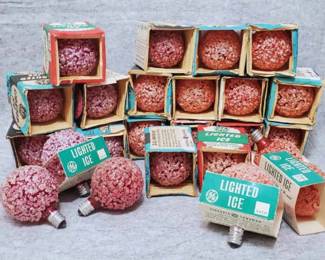 GE Red Magenta Lighted Ice Ball Holiday Bulbs