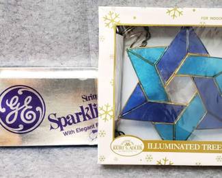 Kurt Adler Star Of David Tree Top and White Lights