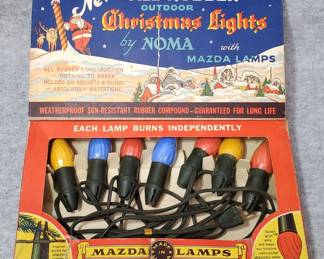 Mid Century Noma Rubber Base Bulb Christmas Lights