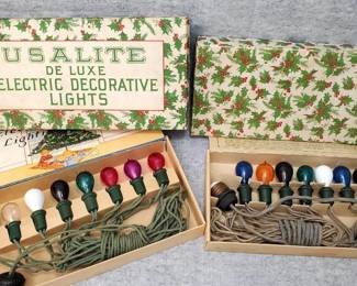 Vintage Usalite Carbon Filament Christmas Lights