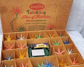 Mid Century Twinkling Stars of Bethlehem Sputnik Style Christmas Lights