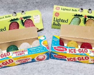 Vintage Noma IceGlo and Bell Christmas Light Bulbs