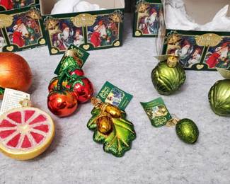 Old World Christmas Handcrafted Glass Fruit and Vegetables Ornaments
