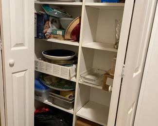 Kitchenware, storage and vases, chaffing dishes, entertaining items, Christmas ornaments and decorations