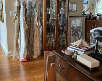 Ornamental dresser (Marked down to $99) and furniture/drapery fabric