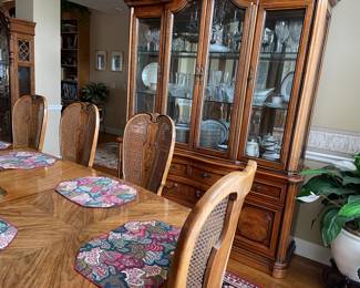 Dining room suite includes table, 10 chairs, china, sideboard - Marked down to $999.00
