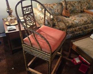 Antique bamboo Asian chair