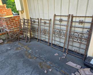 Heavy, vintage wrought iron gate pieces