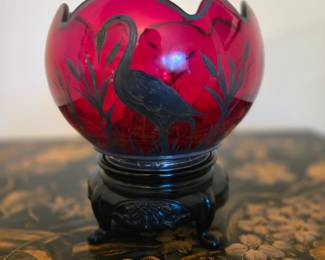 Beautiful sterling overlay vase