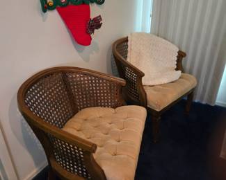Cane back horseshoe chairs