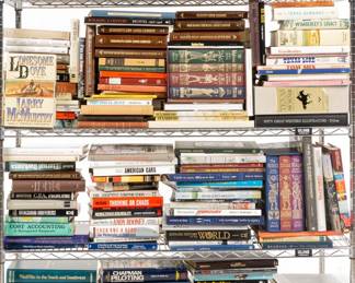 Large collection of books to include genres of history, lifestyle, cars, and nautical themes