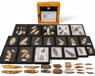 Large Collection of Framed Projectile Points