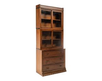 Stacking bookcase with two levels of storage