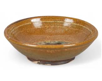 Harding Black (San Antonio, Texas, 1912-2004), small caramel bowl with oxblood center, 1991, glazed ceramic