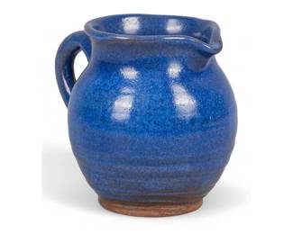 Harding Black (San Antonio, Texas, 1912-2004), dark blue pitcher, 1987,glazed ceramic