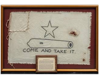 Framed Texas Independence Come and Take It Flag and Plaque