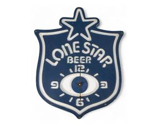 Vintage Lone Star Beer Blue Clock