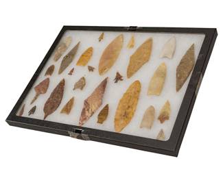 Framed Collection of Projectile Points