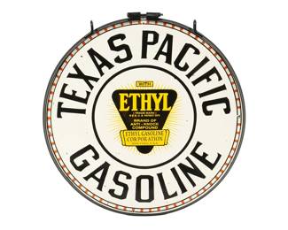 Texas Pacific Gasoline with Ethyl Porcelain Sign