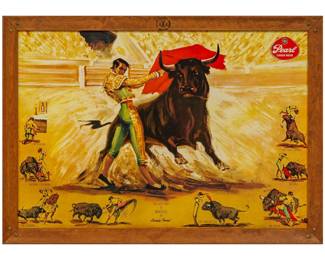 1960s Pearl Beer Bullfighter Advertising Print